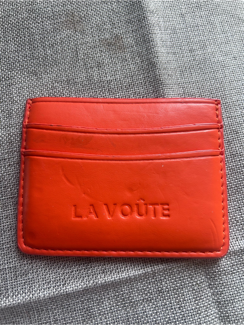 Orange Leather Card Holder